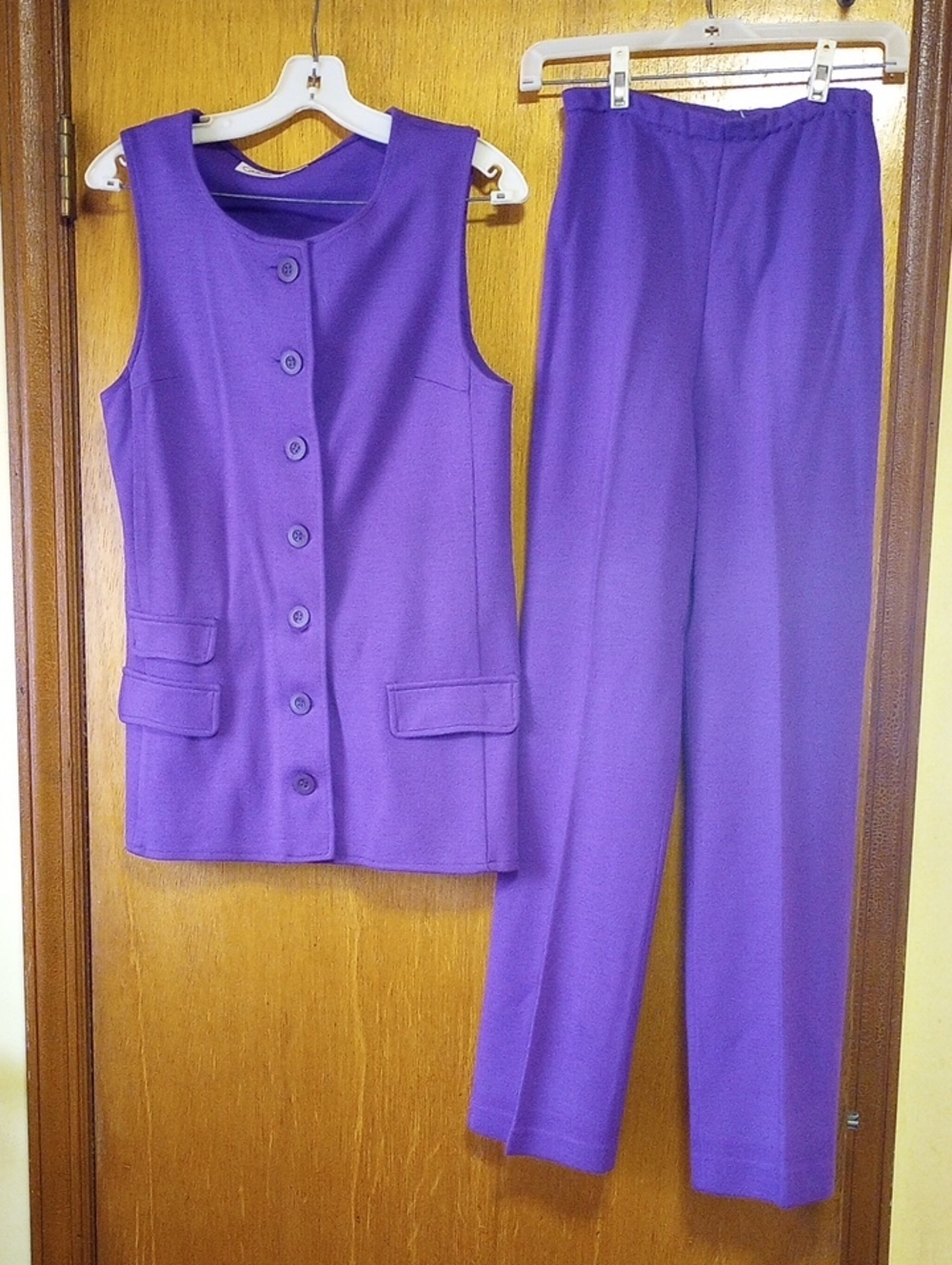 Russ Comfy Casual Colorful Purple Vintage Tunic & Pants Set for Fall, Sz Medium?